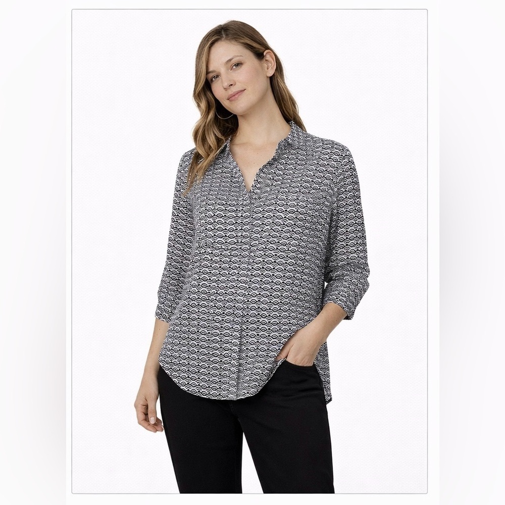 🖤 Bebe Sheer Arches Blouse